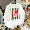 Camiseta de algodão com mangas compridas, gola redonda, unissex, para primavera e outono, com estampa divertida de sardinha enlatada vintage, corte solto com ombros caídos
