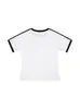 Camiseta Deportiva de Manga Corta Estilo Americano para Mujer, Ajuste Delgado Estilo Coreano 2026 Nuevo Top Corto Adelgazante Rayado de Verano