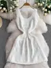 Vestido de Punto con Tirantes Estilo Dopamina para Mujer Verano Gancho de Lazo Flor Atmósfera Dulce Pura Tentación Falda Corta
