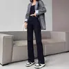 Jeans retos justos para mulheres Outono e Inverno 2023 Novo estilo pera cintura alta emagrecedor perna larga calça tubo pequena preta