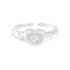 890 Anillo K-Style Ins Nicho Diseño de Lujo Accesible Textura Asimétrica Corazón Zircón Plata Esterlina S925 Mujer