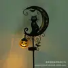 Luz Solar de Estaca Gato Negro y Luna de Calabaza en Stock