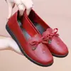 Zapatos nuevos de piel suave genuina Bai Zhenhe, suela blanda, zapatos de piel antideslizantes para primavera y otoño, zapatos cómodos de suela plana para ancianos y personas de mediana edad
