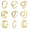 Anillos Abiertos Ajustables Estilo Europeo y Americano, Acero Inoxidable Chapado en Oro, No se Desvanecen, Modernos, Versátiles, Anillos de Acero Inoxidable de Lujo Ligero al por Mayor