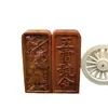 Madera de Azufaifo Rayada Natural Relieve Rey Lingguan Token Tallado Cinco Truenos Tallado Fino Comando Token Adorno Puramente Hecho a Mano