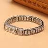 Pulsera Papas luantong para Hombre tejida a mano rodillo de seis palabras mantra cadena retro fija no giratoria