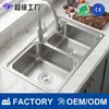 Fregadero de Acero Inoxidable 304 Extensible de Borde Plano con Doble Ranura y Diseño Engrosado para Uso en Cocina y Baño del Hogar