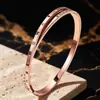 Pulsera de Mujer de Acero de Titanio Transfronterizo Oro Rosa Acero Inoxidable Lujo Ligero Alta Gama Nicho Moda Pulsera de Zirconia Pulsera