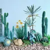 Ornamentos de Cacto Artificial e Cacto Colunar, Combinação de Paisagismo com Plantas Falsas para Decoração de Vitrine de Shopping e Arranjo de Cena, Plantas Verdes Realistas de Alta Qualidade