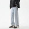 Jeans de Pierna Recta para Hombre 2025 Otoño Nuevo Estilo Hong Kong Marca Trendy Pantalones Holgados de Pierna Ancha Pantalones Largos Casuales para Hombre