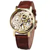 Reloj mecánico de venta caliente transfronteriza, ganador, moda casual retro para hombre, reloj romano hueco, reloj mecánico manual