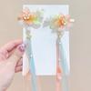 Meninas Chinês-estilo passo shake borla acessórios para o cabelo das crianças Hanfu traje antigo pingente de flor cocar clipe de gancho de cabelo das meninas