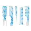 Peine de 5 piezas para el cabello transfronterizo, plástico no rompible para uso doméstico, para cabello largo, cabello grueso, permanente, cabeza de aceite puntiaguda, juego de peines