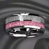 Europeu e Americano Mais Vendido Masculino Aço Inoxidável Popular Transfronteiriço Minimalista Joias 8mm Metálico Sulco Duplo Fio de Prata e Pétalas de Flor de Pessegueiro