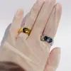 Qingdao Jewelry Factory Outlet Celebridad de Internet Anillo Abierto Cuadros Diamante Pequeño Fragante Anillo Metálico Ancho Estrecho 166