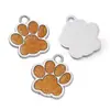 Liga Colorida Pingente de Pegada de Cachorro com Gotejamento de Óleo Tag de Gato com Glitter Pingente de Joia de Garra de Urso Feito à Mão DIY