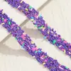 Respaldo Adhesivo Termofusible de Doble Cara, Tiras de Diamantes Mixtos Cilíndricos de Resina Colorida, Tiras de Diamantes de 1.5cm de Ancho, Pegatinas de Cristal para Zapatos y Bolsos
