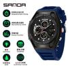 Relógio Sanda para Jovens Cronógrafo Multifuncional Masculino Casual Moda À Prova D'água Luminoso Display Duplo Eletrônico Dropshipping