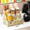 Porta-copos de papel descartável, dispensador de copos para loja de milk tea, porta-copos multifuncional para balcão de cafeteria