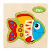 Juguetes de Madera para Niños Juguetes Cognitivos Estéreo Patrón de Dibujos Animados Juguetes Puzzle Educación Temprana Educativos Juguetes Puzzle de Madera