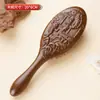 Pente com Almofada de Ar Esculpido de Raposa em Sândalo Vermelho Personalizado, Pente com Almofada de Ar, Pente de Massagem, Pente de Massagem Meridianal do Couro Cabeludo, Pente de Sândalo
