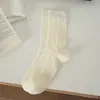 Calcetines de Malla Fina Huecos Corrugados de Media Pantorrilla para Mujer Primavera y Verano, Algodón Suave, Calcetines Coloridos Suaves y Sedosos, Calcetines de Algodón Transpirables que Respiran, Calcetines de Felpa