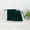 Em Estoque Fornecimento Direto da Fábrica Sacolas Longas de Pelúcia com Cordão para Brincos, Joias e Armazenamento de Presentes, Logotipo Personalizado Impresso Atacado