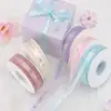Huaxi Cinta de Gasa Bronceada con Flores para Envolver Regalos de Cumpleaños Cinta para Ramo DIY Pastel de Cumpleaños Regalo Floristería Cinta para Envolver Flores