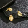 Pingente Redondo com Padrão de Bolas Banhado a Ouro Prata S925 Completo Charme para Pulseira DIY Colar Acessório Versátil de Alta Qualidade