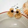 Pendientes de Aguja de Plata Estilo Retro de Hong Kong de Alta Gama Color Maillard Pendientes de Mujer para el Trabajo Estilo Artístico Elegantes de Lujo Ligero