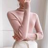 Suéter de cuello alto camisa básica para mujer otoño fino verde aguacate tejido cuello alto ajuste ceñido top interior ajustado