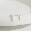 Nueva Colección de Pendientes de Conejo Lindos con Goteo de Aceite de Yiwu, Pendientes de Nicho Dulces y Versátiles, Pendientes Blancos Frescos al por Mayor
