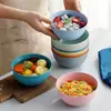 Bol de Arroz 15cm Bol de Trigo para el Hogar Bol de Ramen con Rayas Verticales Bol de Postre Bol de Sopa Regalo Apto para Microondas Logo