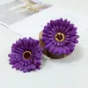 Sombrero de Paja con Flor de Gerbera Simulada Decoración de Flores de Seda Accesorios para el Cabello Hechos a Mano Accesorios para Fotografía de Bodas Flor de Seda Margarita Flor Falsa