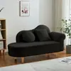 Sofá-cama chaise lounge pequeno de couro de cordeiro cor creme para apartamento sofá mini para quarto de casa cadeira de sofá madeira