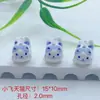 Cuentas de Cerámica Pintadas a Mano Gato Agujero Vertical Flor Pequeña Cuentas de Gato Hechas a Mano DIY Accesorios para Cadena de Teléfono Cuentas Sueltas