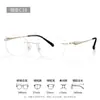 Gafas graduadas ultraligeras de ojo de gato de 8g, montura sin marco de titanio puro, adecuadas para rostros cuadrados y redondos, Z6163, aspecto sofisticado, montura de titanio natural