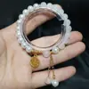 Nuevo Pulsera de Perlas de Jade Blanco Anti-Hetian Trébol de Cuatro Hojas de Dongling Verde Pulsera Bicolor Joyería para Pulsera Transmisión en Vivo Venta Caliente Regalos