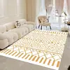 Alfombra Estilo Marroquí Estilo Crema Alfombra para Sala de Estar Sofá Mesa de Café Ins Simple Dormitorio Mesita de Noche Hogar Alfombra de Cachemira