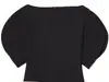 Elegante Camisa Negra Asimétrica de Manga Abullonada con Cuello Redondo, Estilo Personalidad, Ajuste Delgado para Mujer, Estilo Transfronterizo Europeo y Americano, Nuevo Modelo Primavera 2026