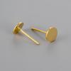 Pendientes planos de plata esterlina S925 hechos a mano con perla de fondo plano, accesorios para la oreja al por mayor