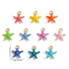 Colgantes de Esmalte con Cuentas de Criaturas Marinas Coloridas de Verano Accesorios de Joyería de Aleación DIY Colgantes de Estrella de Mar Caracola