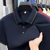 Nueva camiseta de manga corta de verano para hombre, transpirable, antibacteriana y con cuello, hecha de Tencel Lyocell, fresca al tacto, adecuada para uso casual de negocios