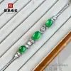 Pulseira de Calcedônia Branca Gelo Natural Prata 925 Banhada a Cobre Pulseira Verde Imperial Pulseira de Ágata Rosa Jade Presente