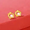 Aretes Originales de la Semana del Caballo para Mujer, Plata Pura, Elementos del Año Nuevo Estilo Chino, Aretes de Moneda de Trébol Próspero