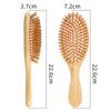 Peine Antiestático con Cojín de Aire, Dientes Finos de Bambú Carbonizado, Peine Sencillo para Masaje del Cuero Cabelludo y Cuidado del Cabello, Grande, Mediano y Pequeño