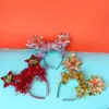 Diadema de Año Nuevo Transfronteriza Diadema de Lentejuelas de Estrella de Cinco Puntas Diadema Creativa con Letras Inglesas Diadema de Navidad Fiesta Diadema para Ambiente de Fiesta