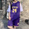 Terno esportivo de verão masculino e feminino falso de duas peças de secagem rápida manga curta solto casual terno de basquete gola redonda malha jersey