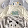 Camiseta bordada para niños, nuevo estilo primavera/otoño, top de manga larga a la moda, camiseta interior estilo coreano para niños, atuendo de primavera para niñas pequeñas