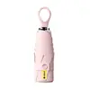 Paraguas Portátil Plegable Cinco Veces Mango de Corazón Doble Uso Sol y Lluvia Paraguas Cápsula Protector Solar Pegamento Negro Anti-Ultravioleta Paraguas de Sol para Mujer En Stock